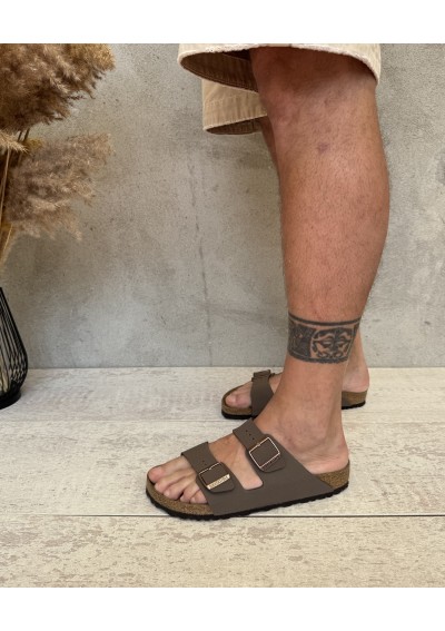 2 - BIRKENSTOCK ARIZONA 151183 mocca marrone ciabatte uomo fibbie