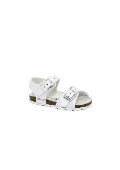 1 - GRUNLAND ARIA SB0027  bianco sandalo bambina fibbie birk anatomico