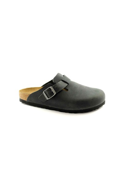 1 - BIRKENSTOCK BOSTON 059463 black nero ciabatta zoccolo donna fibbia