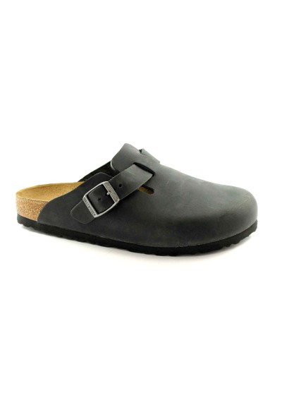 1 - BIRKENSTOCK BOSTON 059463 black nero ciabatta zoccolo uomo fibbia