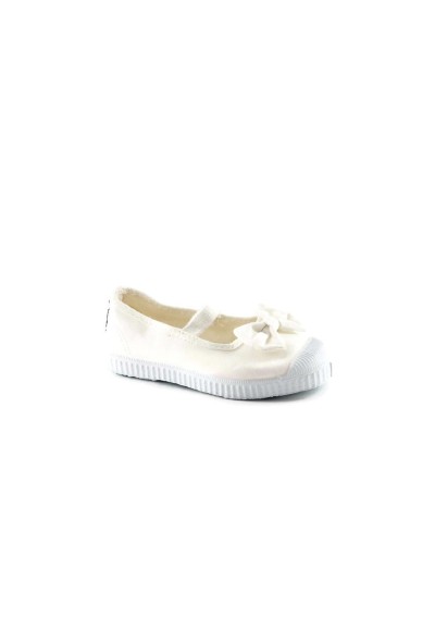 1 - CIENTA bianco scarpe Bambina ballerine elastico tessuto fiocco