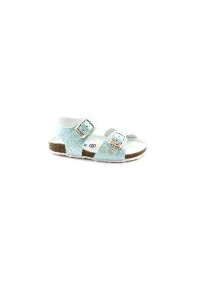 1 - GRUNLAND AFRE SB0812 22 azzurro cielo sandalo bambina fibbie glitter