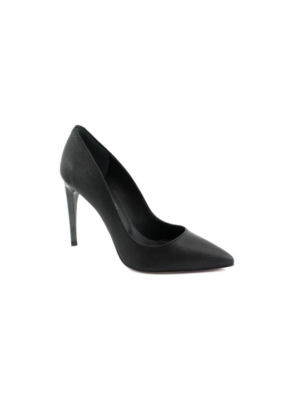 1 - EVALUNA Z04 nero scarpe donna decolletè pelle tacco punta