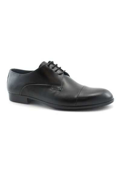 1 - MELLUSO U24401F nero scarpe uomo derby elegante pelle puntale