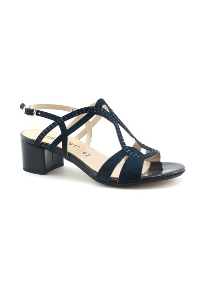 1 - CINZIA SOFT IL68073 blu strass sandalo donna tacco cinturino