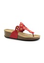 1 - GRUNLAND ANIN CB1787 rosso ciabatte infradito donna pelle zeppa