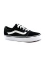 1 - VANS WARD  UNIJU1 black white nero scarpe donna sneakers lacci tessuto