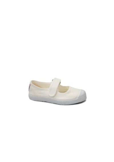 1 - CIENTA 76998 22/35 bianco scarpe bambina ballerine strappo tessuto profumate sangallo