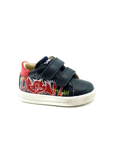 1 - FALCOTTO KLAUS VL 14219 navy rosso scarpe sneakers bambino boy strappo pelle