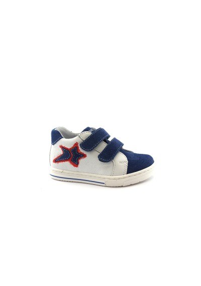 1 - BALOCCHI 103289 MINI 19/22 bluette blu scarpe primi passi bambino pelle sneaker strappi