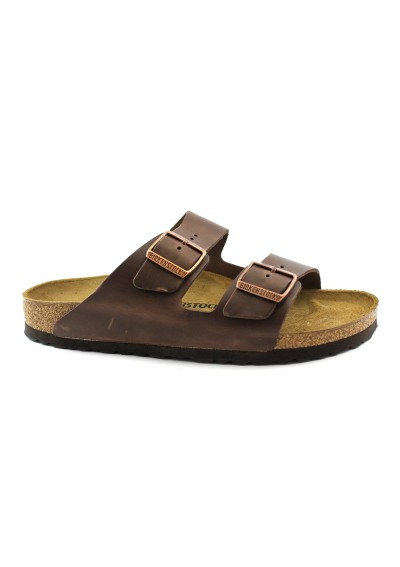 1 - BIRKENSTOCK ARIZONA BS 52533 habana marrone ciabatte uomo fibbie pelle