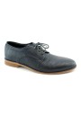 1 - J.P. DAVID 477/7 blu scarpe uomo pelle derby lacci laser