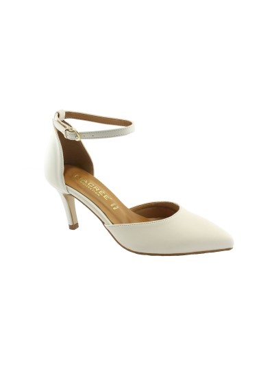 2 - NACREE 57S006 burro scarpe donna decolleté tacco punta cinturino sposa