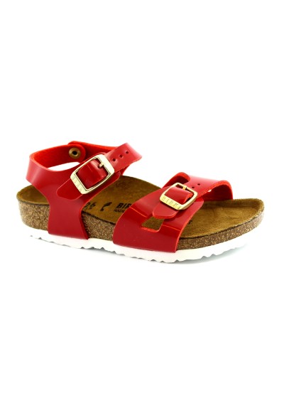 1 - BIRKENSTOCK RIO KIDS 1005888  tango red rosso sandali bambina fibbie