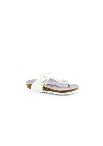 1 - BIRKENSTOCK GIZEH KIDS 1008165 metallic stones white bianco ciabatte infradito bambina ragazza