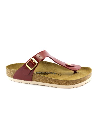 1 - BIRKENSTOCK GIZEH BS 1013073 Patent Bordeaux rosso bordò ciabatte infradito donna con fibbia