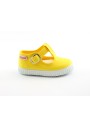 1 - CIENTA 51000 04 amarillo giallo scarpe Bambina Bebè bottone finta fibbia tessuto
