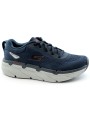 1 - SKECHERS 220068 MAX CUSHIONING PREMIER navy orange blu scarpe uomo sneakers lacci