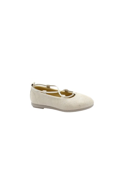 1 - GRUNLAND GOOD SC5280 28/37 platino beige scarpe ballerina bambina laccio elastico glitter