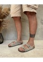2 - BIRKENSTOCK ARIZONA 951303 taupe beige ciabatte uomo pelle  soft