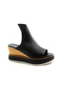 1 - VIA BRERA 82259 nero ciabatte donna zeppa plateaux pelle