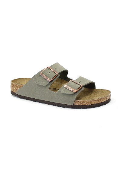 1 - BIRKENSTOCK ARIZONA 151213 stone grigio ciabatte uomo fibbie