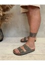 2 - BIRKENSTOCK ARIZONA 151213 stone grigio ciabatte uomo fibbie
