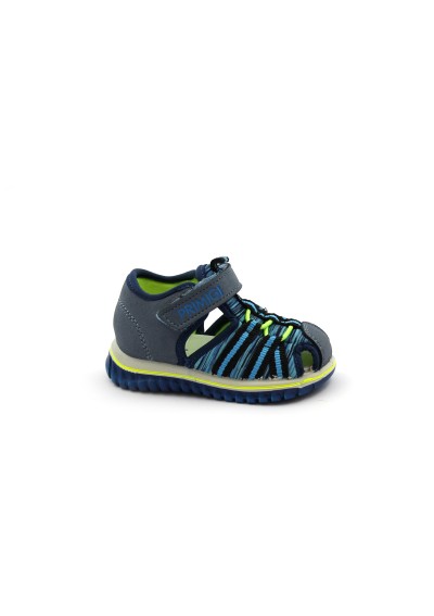 2 - PRIMIGI 7377311 blu scarpe sandalo bambino strappo tessuto punta chiusa