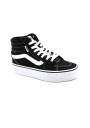 1 - VANS FILMORE HI PLATFORM M71871 black white nero scarpe donna sneakers lacci tessuto