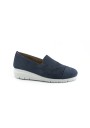 1 - GRUNLAND RYSA SC5354 blu scarpe donna zeppetta elastico fori pelle