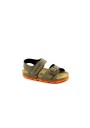 1 - GRUNLAND ARIA SB0231 tortora arancio sandalo bambino strappo fibbia birk