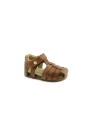1 - FALCOTTO ALBY 0736 cuoio marrone scarpe sandalo bambino tallone punta chiusa pelle strappo