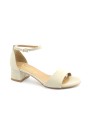1 - NACREE 809019 beige scarpe donna sandalo tacco cinturino tallone chiuso