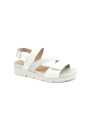 1 - STONEFLY 216122 Cloud white bianco argento sandali donna strappi zeppa