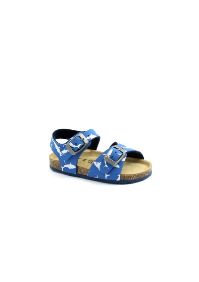 1 - GRUNLAND AFRE SB1693 azzurro multi sandalo bambino fibbia birk
