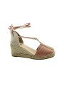 1 - SUYUTE 6715 rosa scarpe sandali donna zeppa corda laccio espadrillas