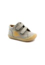1 - GRUNLAND SPIC PP0085 grigio scarpe bambino strappi pelle sneakers