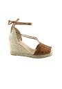 1 - SUYUTE 6716 cuero cuoio scarpe sandali donna zeppa corda laccio espadrillas
