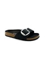 1 - BIRKENSTOCK MADRID BIG BUCKLE  1006523 nero black ciabatte donna fibbia pelle