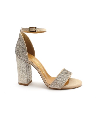 1 - NACREE 018N024 nude beige scarpe donna sandalo tacco cinturino tallone chiuso