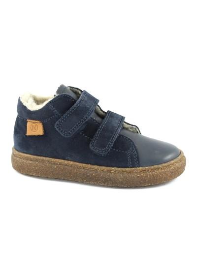 1 - NATURINO ALBUS VL 15285 blue scarpe bambino lana mid strappi pelle