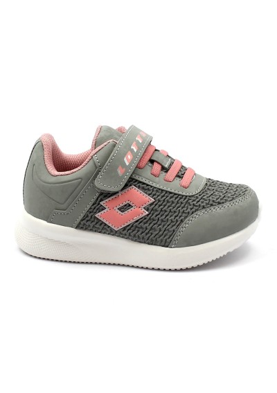 1 - LOTTO 216892 EVOBREEZE grigio rosa scarpe bambina sneakers ginnastica strappo + elastici