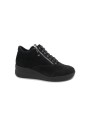 1 - MELLUSO R25625 251449 nero scarpe sneaker donna lacci zip zeppa