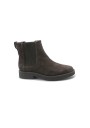 1 - CLARKS NELLA TOP dark brown suede scarpe donna stivaletto beatles elastici camoscio