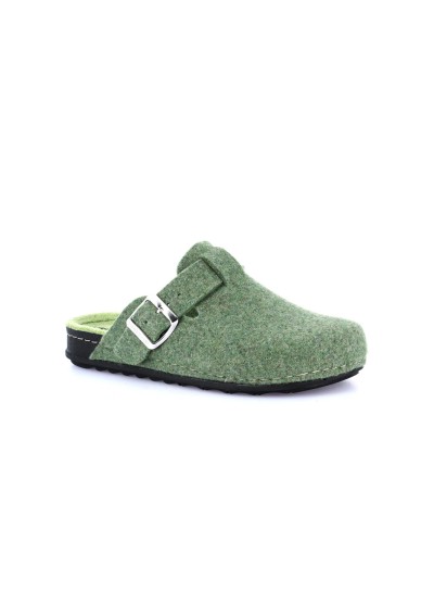 1 - GRUNLAND PILA CI2972 verde mela ciabatte donna feltro fibbia