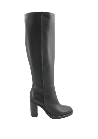 1 - GIANNI CRASTO 8557 nature nero stivale tacco donna pelle zip