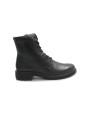 1 - ECCO 231303 METRO black nero scarpe donna stivaletto anfibio lacci zip pelle