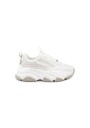 1 - STEVE MADDEN POSSESSION-E  POSS07S1 white beige grey scarpe donna sneakers tessuto zeppa lacci