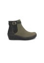 1 - EL NATURALISTA 5133 forest black scarpe donna stivaletto tronchetto pelle zeppa zip fibbia