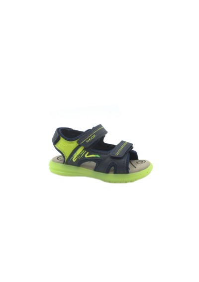 1 - GEOX J15DRD 27  navy lime green blu scarpe bambino sandali strappi traspiranti